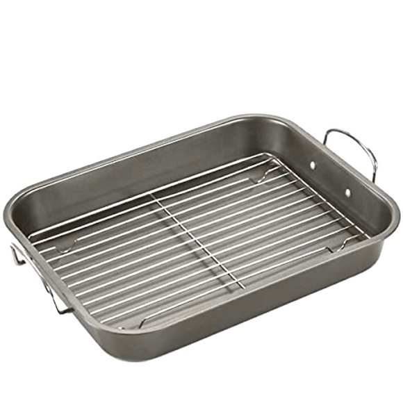 Non-Stick Roaster with Rack 14.6” L x 11.4” W x 2.2” H - Picture 4 of 6